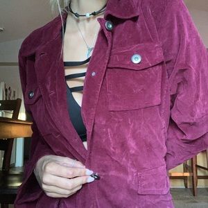 wine colored corduroy jacket